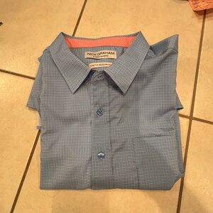 Nick Graham Men's Casual Blue Button Down Shirt
